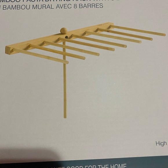 Wall mounted bamboo pasta drying rack - Picture 3 of 3